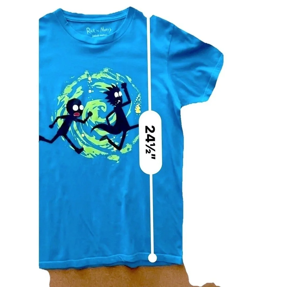 Rick and Morty Intricate Swirl‎ Silhouette Blue T-shirt Official.